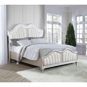 English Elm Katerina Elegant Queen Platform Bed With Plush Ivory Upholstery & Led Light For Stylish Bedrooms B062S00720