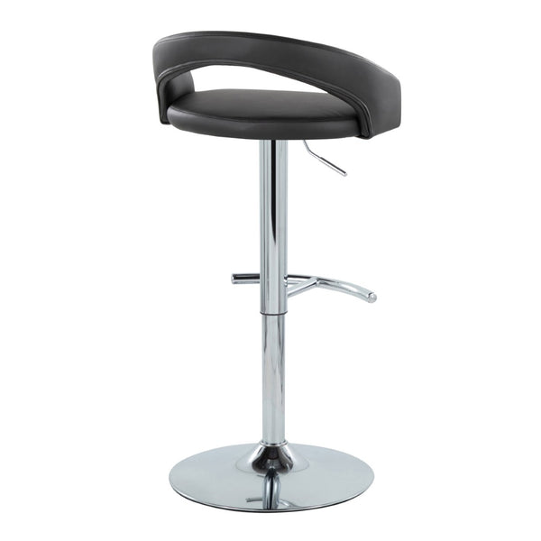 English Elm Adjustable Swivel Barstools Chrome Base Faux Leather Seat Kitchen Counter Set B202S01985