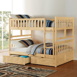 English Elm Bunk Bed Twin Over Full Solid Pine Frame with Guard Rails for Youth Bedroom B011S02417