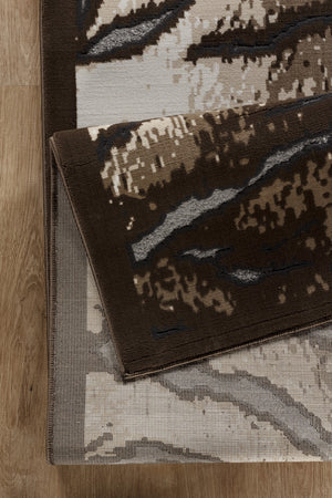 English Elm Hide Brown & Ivory 5'3" X 7' Area Rug - Durable, Kid & Pet-Friendly Design With Natural Texture B186P316843