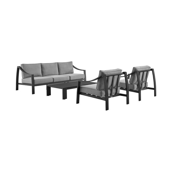 English Elm Koda Powder-coated Aluminum Outdoor Accent Chair with Weather-resistant Foam Cushions B2736P464810