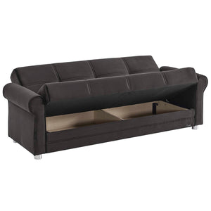 English Elm PrimeNest Liora Collection Upholstered Convertible Sofabed with Storage — Microfiber, Space-Saving Comfort Black B030P286489