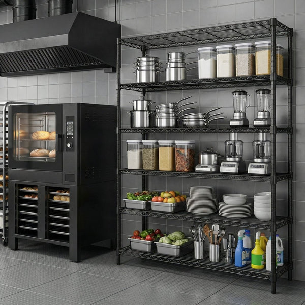 English Elm 5-shelf Heavy Duty Wire Rack Industrial Carbon Steel Garage Pantry Storage Unit W5386P445553