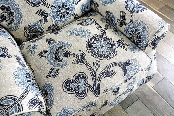 English Elm Transitional High Back Stripe Chair with Rolled Arms for Coastal Comfort and Supportive Seating Appeal Ivory 35 L x 34 W x 33 H B2741P375962