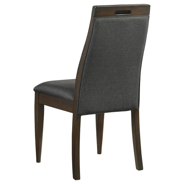 English Elm Paloma Grey/Dark Walnut Solid Back Side Chairs Set of 2 — Modern Padded Dining Seats, Sturdy Asian Hardwood B062P344882