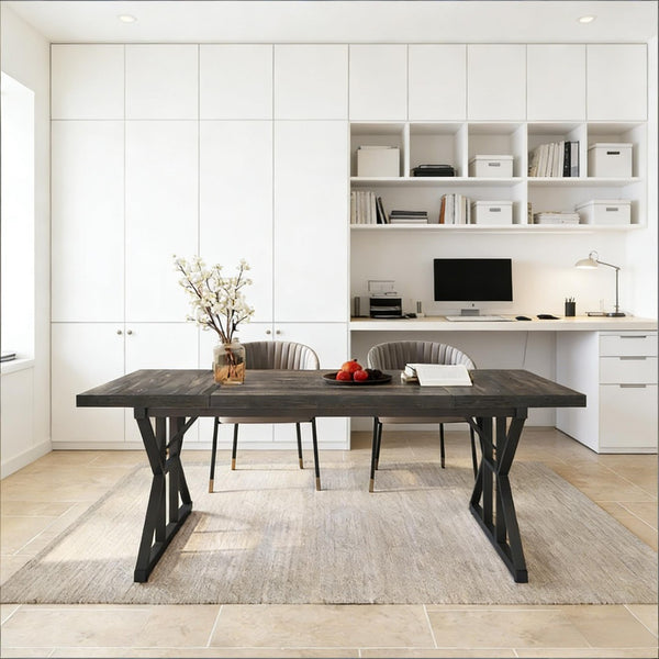 English Elm Woodgrain Walnut Look Bar Height Table with Hexagonal Base for Home Loft Dining T3971P451262