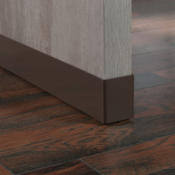 English Elm L-Shaped Desk In Elegant Brown Finish - Spacious Work Surface, Secure Storage & Easy Assembly B356P402003