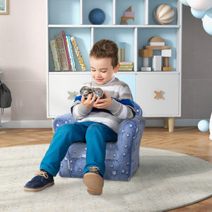 English Elm Qaba Kids Sofa Chair - Cozy Glow-In-The-Dark Star Design, Portable Upholstered Toddler Seat, Blue W2225P229321-GIGA