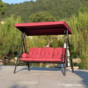 English Elm Garden Replacement Canopy Top for GT Porch Swing Model GCS00229C UV Resistant Polyester Cover, Retractable Shade Compatible with 12x9ft Pergola Frame Burgundy W419P329181