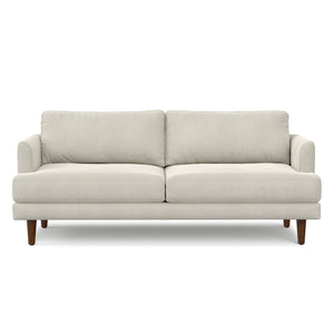 English Elm Livingston Cream White 76" Sofa — Eco-Friendly Woven-Blend, 7" Feather-Foam Cushions, 600 lb Capacity B136P364284