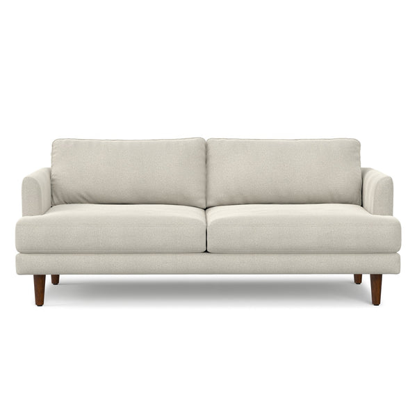 English Elm Livingston Cream White 76" Sofa — Eco-Friendly Woven-Blend, 7" Feather-Foam Cushions, 600 lb Capacity B136P364284