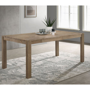 English Elm Umbarger Washed Brown Solid Wood Dining Table – Rustic Rectangular 70.75" Transitional Farmhouse Centerpiece B062P375678