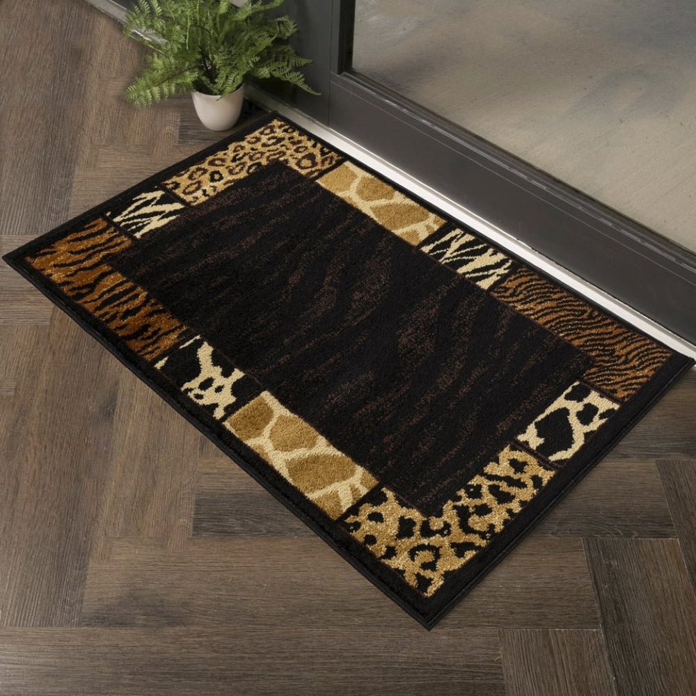 English Elm Tribes Black Animal Print Area Rug - 2 Ft. X 3 Ft. Stylish, Soft, And Durable For High-Traffic Areas B186P316767-GIGA