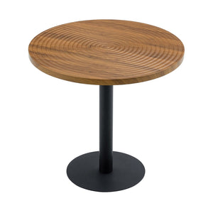 English Elm 31.5 Inch Round Dining Table Dark Grain Mdf Top Metal Base for Small Spaces Black,Wood W1151P235230