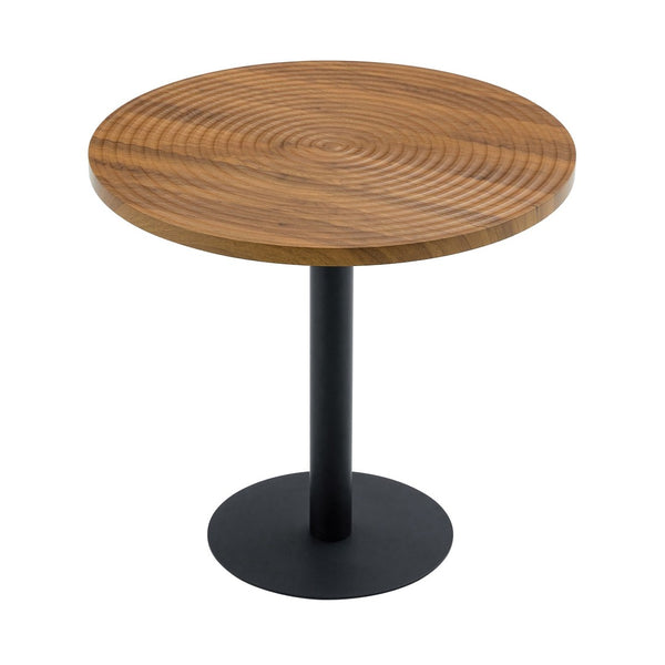 English Elm 31.5 Inch Round Dining Table Dark Grain Mdf Top Metal Base for Small Spaces Black,Wood W1151P235230
