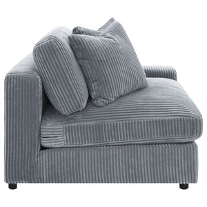 English Elm Cassidy Corduroy Armless Lounge Chair Plush Modular Seating for Living Rooms Fog B062P440340