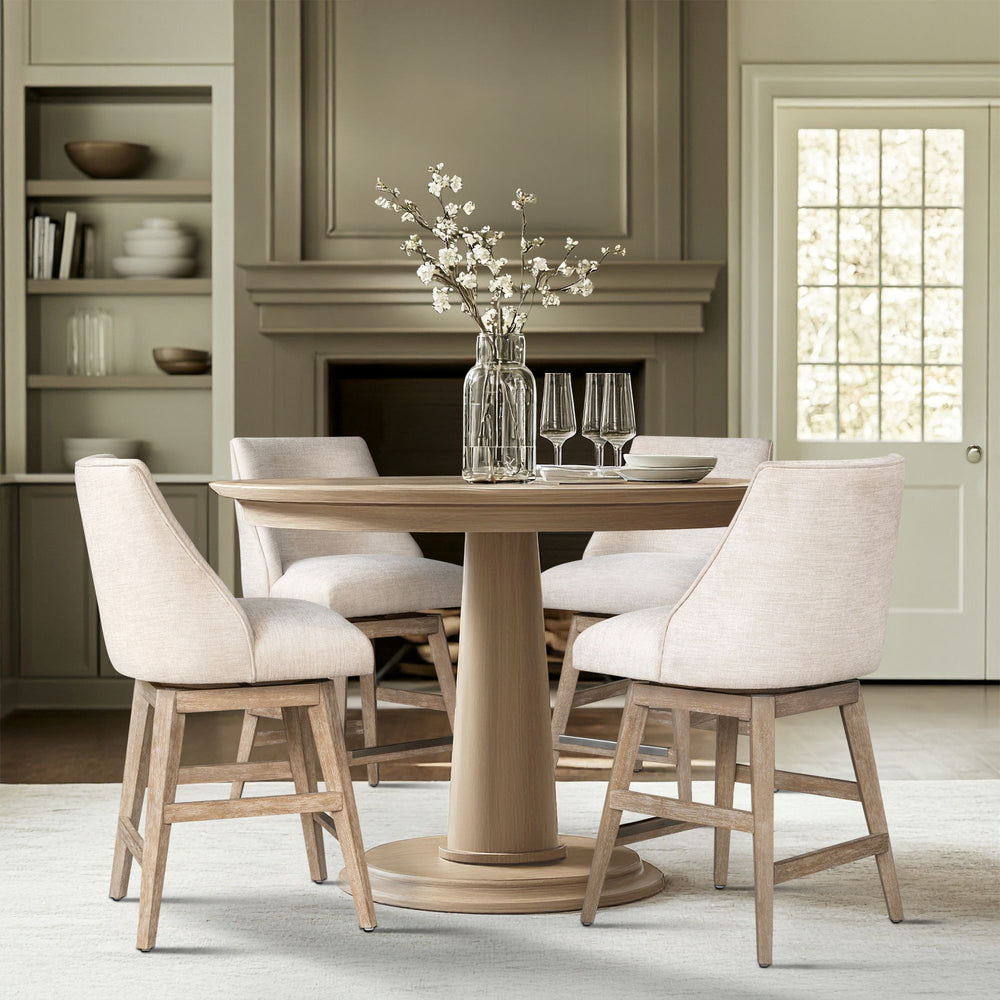 JLA Home Martha Stewart - Swivel Counter Stool with Padded Seat & 360° Swivel, Farmhouse Armless Design, Solid Wood Legs MT104-0185