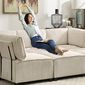 English Elm United We Win 6-Seat U-Shaped Modular Sectional Sofa With Reversible Chaise For Cozy Living Spaces W1568S00160-GIGA