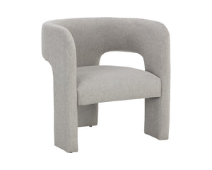 Sunpan Isidore Lounge Chair - Contemporary Comfort with Curved Backrest and Chic Boucle Fabric Design Ernst Sandstone