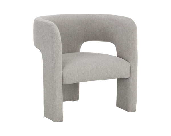 Sunpan Isidore Lounge Chair - Contemporary Comfort with Curved Backrest and Chic Boucle Fabric Design Ernst Sandstone