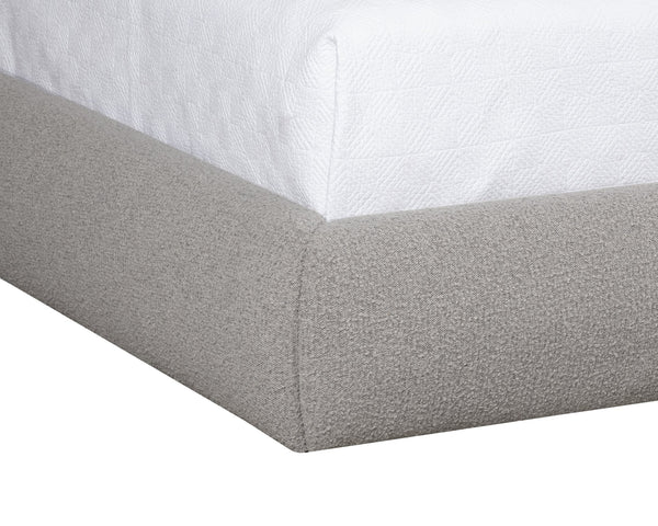 Sunpan Esme Bed - King Size - Luxurious Altro Cappuccino Upholstery With Plush Curved Headboard Comfort Brown Fabric 112179