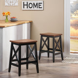 Christopher Knight Home® - Noble House - Heffley Contemporary Farmhouse Wooden Barstools - Set of 2