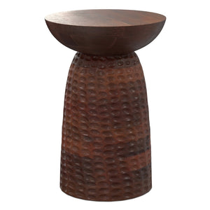 English Elm Boyd Hand-carved Solid Mango Wood Accent Table with White Finish for Modern Living Brown B136P414666