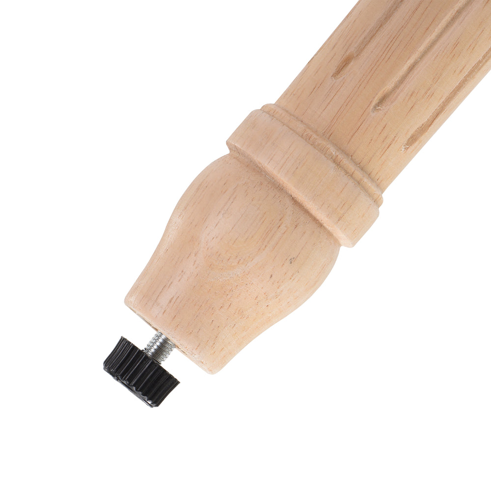 English Elm Vanity Ivory Tufted Ottoman Stool with Nailhead Trim & Carved Wood Legs — Faux Leather Bench, 300LB Capacity T3623P381007