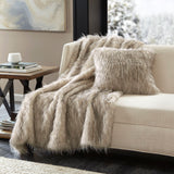 Madison Park Edina Glam/Luxury Faux Fur Throw MP50-4825 Natural