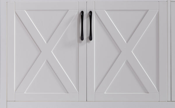 English Elm TV Cabinet Set Modern White Walnut Multifunctional Wall Unit with Console, Sideboards & Storage Features 108.7" W1162S00011