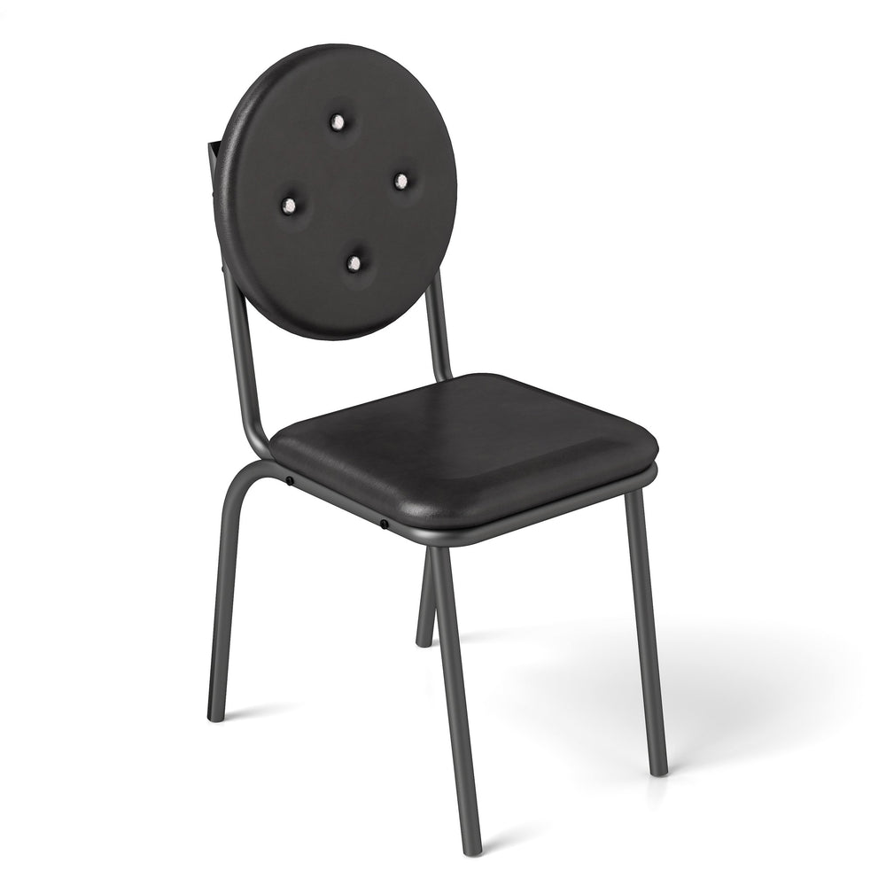 English Elm 4-piece Modern Bar Stools with Black Faux Leather, Waterproof Seats & Sturdy Metal Legs, Easy Assemble W2167P206039