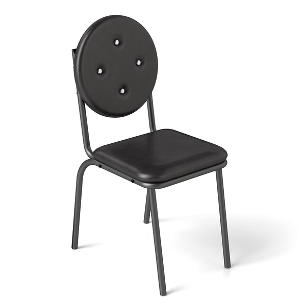 English Elm 4-piece Modern Bar Stools with Black Faux Leather, Waterproof Seats & Sturdy Metal Legs, Easy Assemble W2167P206039