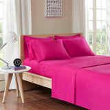 Intelligent Design Microfiber Modern/Contemporary Sheet Set with Side Storage Pockets ID20-1461 Pink