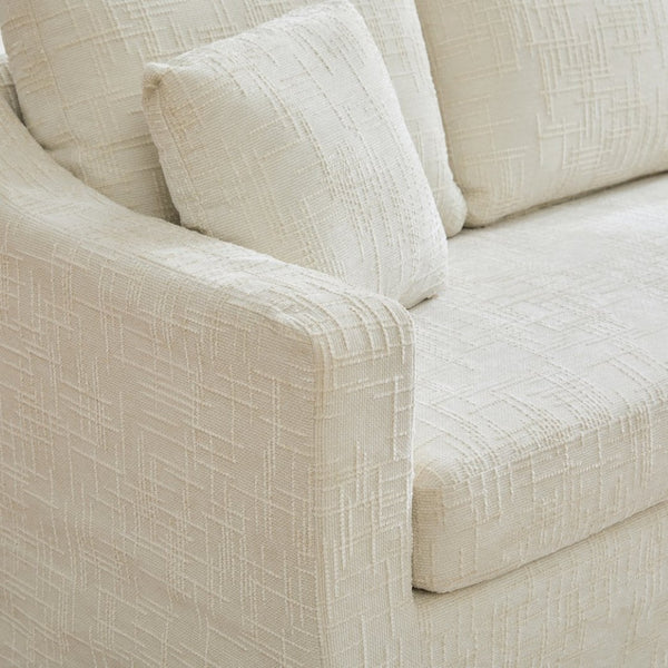 English Elm 83.86" Wide Chenille Three-seater Sofa Deep Cushioned Living Room Couch with Removable Covers Beige W3189S00016