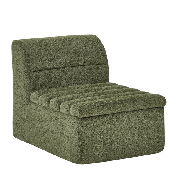 English Elm The Chenille Modular Seat Compact Chair for Sectionals Apartments and Small Spaces Green W1413P298064