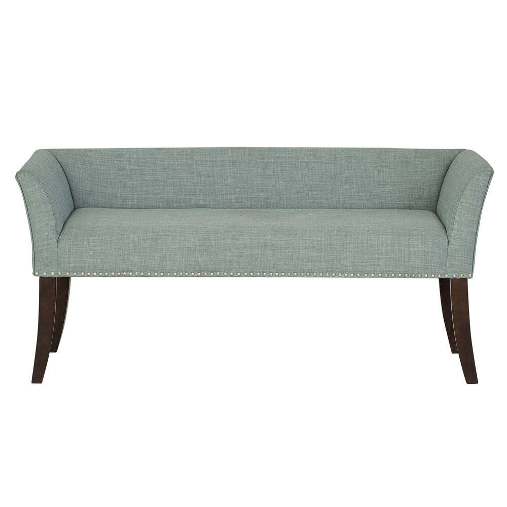 English Elm Welburn Upholstered Bench with Solid Wood Frame and Foam Seat, Stylish Mid-Century Design, Durable Upholstery Teal 50.25 L x 21 W x 12.75 H B035P341161