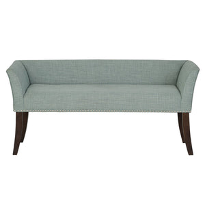English Elm Welburn Upholstered Bench with Solid Wood Frame and Foam Seat, Stylish Mid-Century Design, Durable Upholstery Teal 50.25 L x 21 W x 12.75 H B035P341161