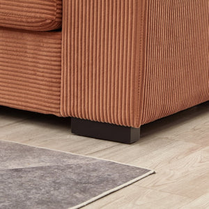 English Elm 122"l Corduroy Sectional with Dual Ottomans Modular U-shape Sofa for Modern Living Orange W1669S00022