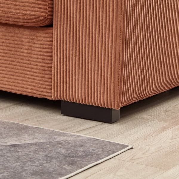 English Elm 122"l Corduroy Sectional with Dual Ottomans Modular U-shape Sofa for Modern Living Orange W1669S00022