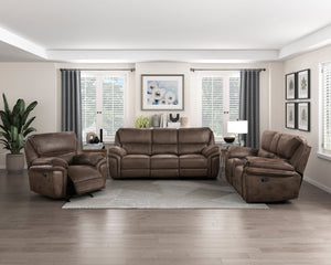 English Elm Plush Microfiber Rocker Recliner with Solid Wood Frame and Pocket Coil Cushioned Seat Brown B011P230406