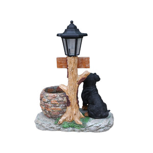 English Elm Labrador Solar Garden Statue with Led Glow and Built-in Succulent Planter Basin W5398P464239
