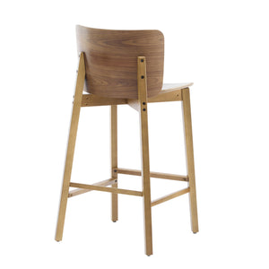 English Elm Christopher Knight Home® - Pari Walnut Indoor Wooden Barstool Set of 2 — Ergonomic Curved Back, Space-Saving Rustic Modern Seating N775P271409W