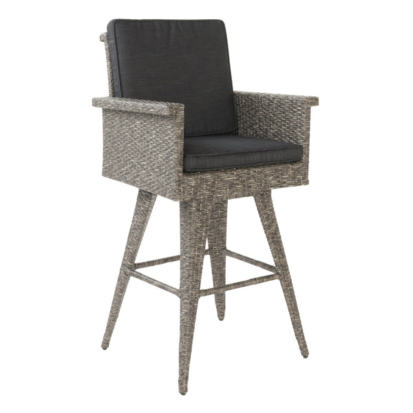 English Elm Christopher Knight Home® - 30" Outdoor Wicker Swivel Barstool with Removable Water-Resistant Cushions, Sturdy PE Rattan Finish 57805.00