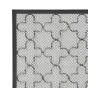 English Elm Christopher Knight Home® - FIRE Modern Single Panel Iron Fireplace Screen Black Brushed Silver – Clover Trellis Mesh Guard, 43x32 65180.00BBSILV