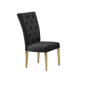English Elm Modern Velvet Upholstered Dining Chair Set Of 2 With Gold Legs, Chic Tufted Design For Glam Spaces B011P353093