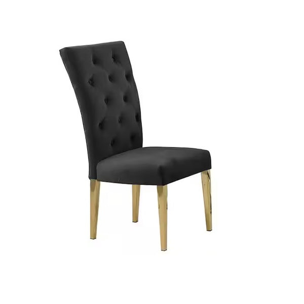 English Elm Modern Velvet Upholstered Dining Chair Set Of 2 With Gold Legs, Chic Tufted Design For Glam Spaces B011P353093