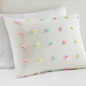 JLA Home Urban Habitat Kids - Cotton Pom Pom Jacquard Comforter Set for Kids — Soft OEKO‑TEX Cotton, Antimicrobial, Machine‑Washable 88 L x 68 W x 1H UHK10-0090