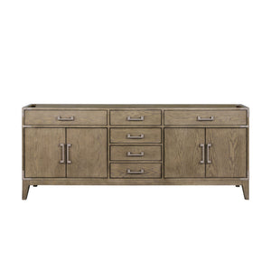 English Elm Grey Oak Double Bath Vanity - Spacious 80" W X 22" D With Soft-Close Drawers & Ample Storage Space B2731P259930
