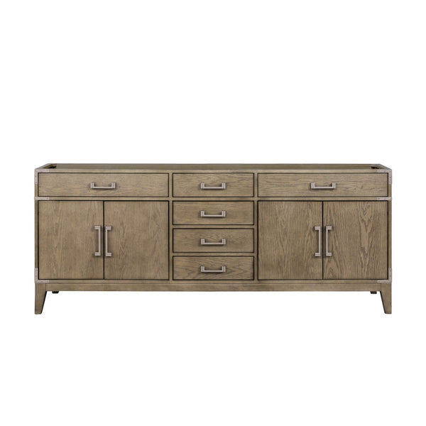 English Elm Grey Oak Double Bath Vanity - Spacious 80" W X 22" D With Soft-Close Drawers & Ample Storage Space B2731P259930