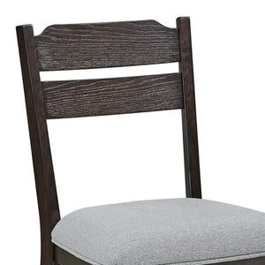 English Elm Omal Farmhouse Counter Height Dining Chairs Slatted Wood Frame Gray Upholstered Seat B056P417082